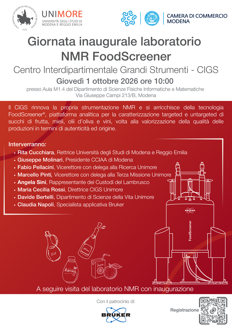 Visual della giornata inaugurale del laboratorio NMR FoodScreener